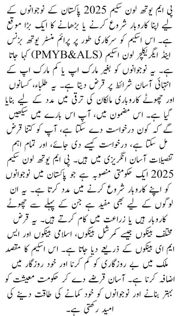 PM Youth Loan Scheme